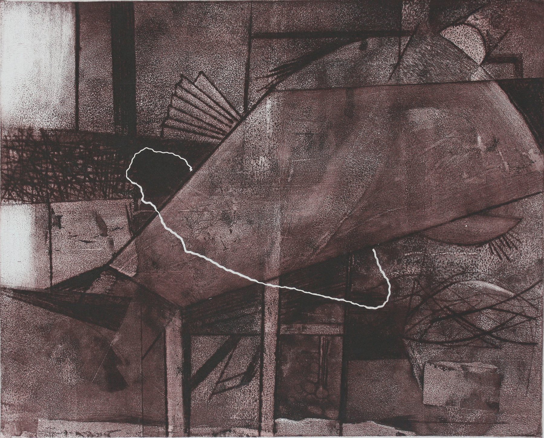 Broken Nose — zinc plate etching on paper, 1989