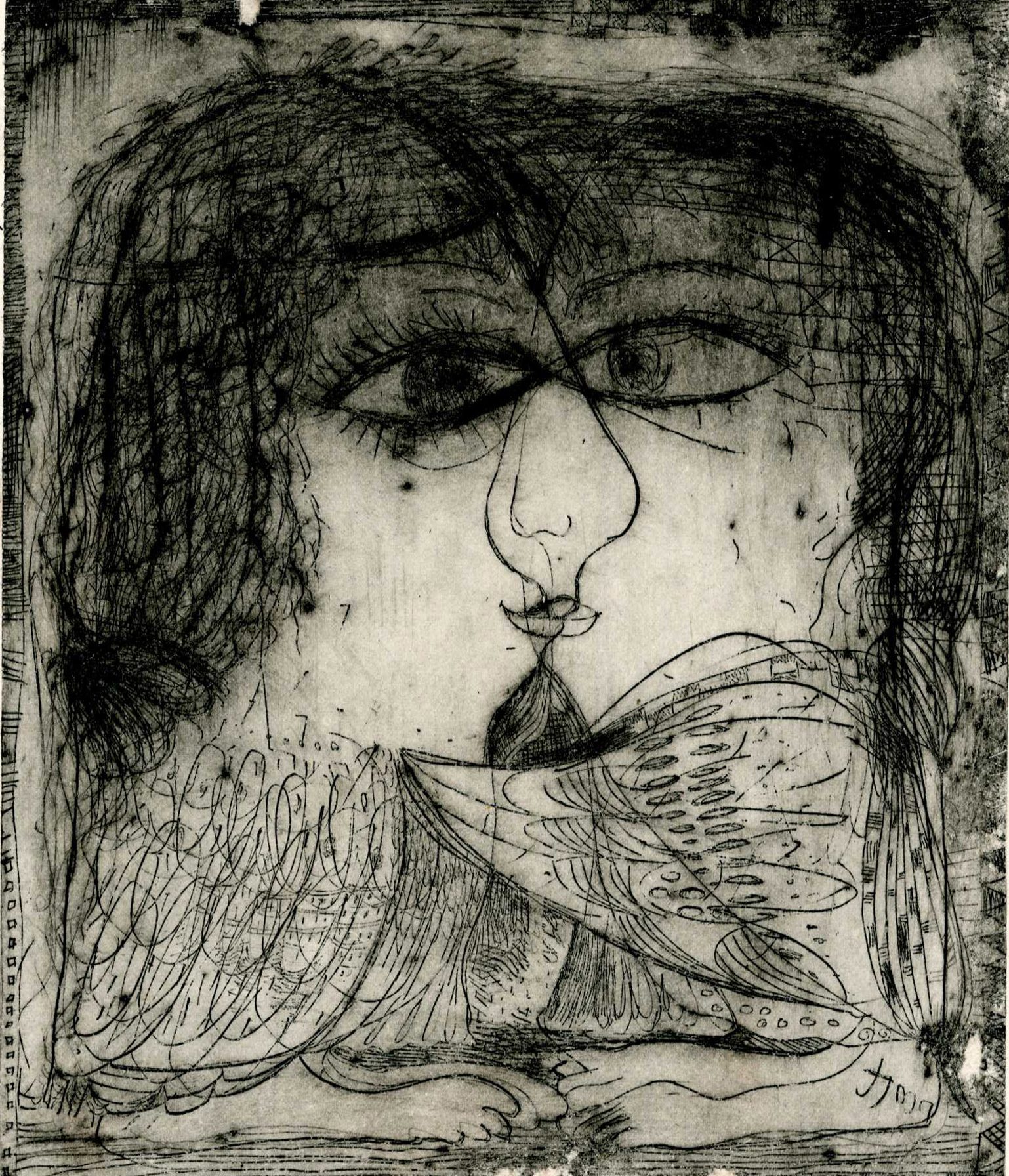 Tête-à-Tête — zinc plate etching on paper, 2018